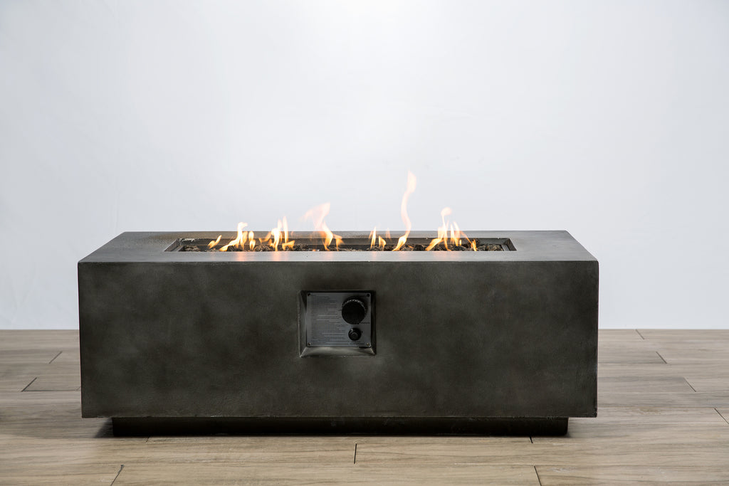 Concrete Propane Outdoor Fire Pit Table (Charcoal)