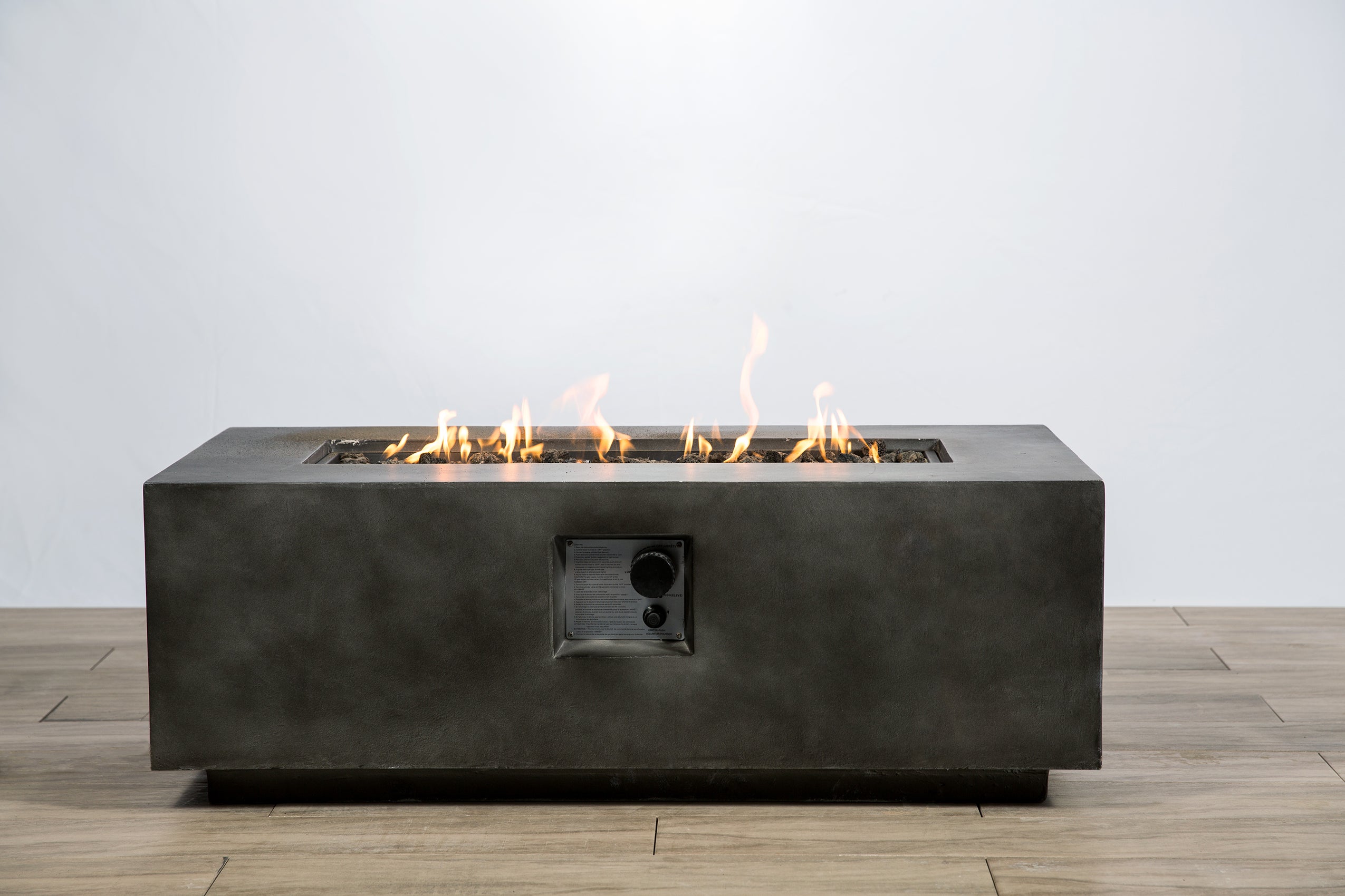Concrete Propane Outdoor Fire Pit Table (Charcoal)