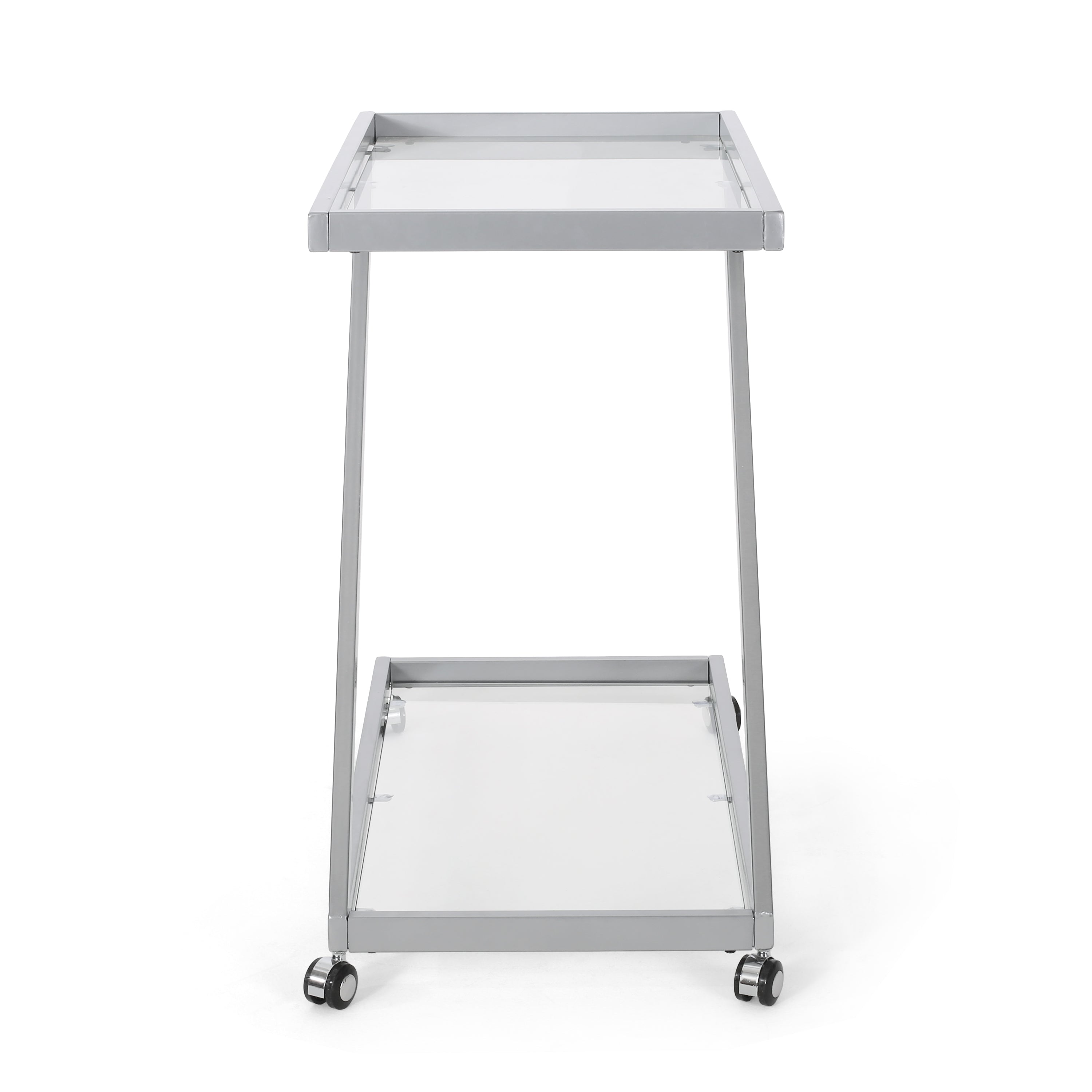 Modern Iron Base & Tempered Glass Bar Cart