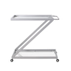 Modern Iron Base & Tempered Glass Bar Cart