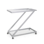 Modern Iron Base & Tempered Glass Bar Cart