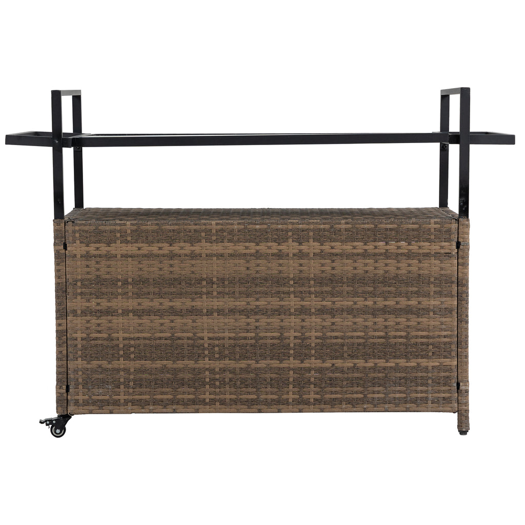 Outdoor Wicker Bar Cart - Stylish Serving Solution