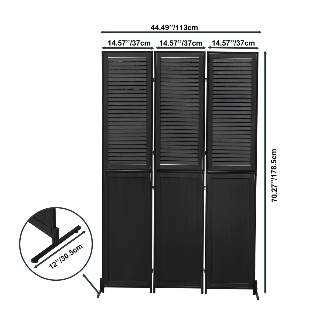 3 Panel Wood Folding Privacy Screen