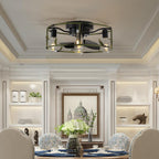 19" Green Industrial Ceiling Fan with Light