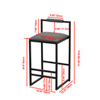 Set of 2 Counter Height Barstools with Back