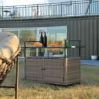 Outdoor Wicker Bar Cart - Stylish Serving Solution