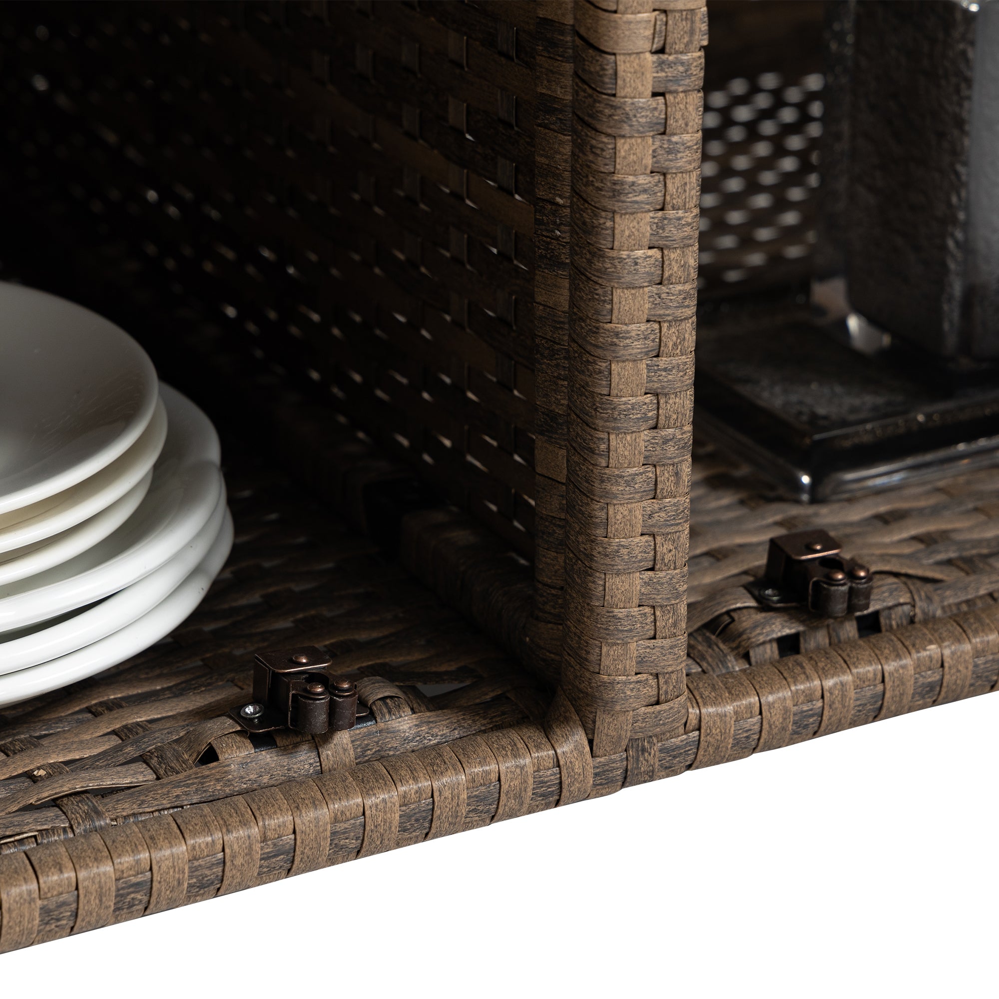 Outdoor Wicker Bar Cart - Stylish Serving Solution