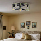 19" Green Industrial Ceiling Fan with Light