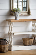 Distressed Wood Shelf with Three Tiers