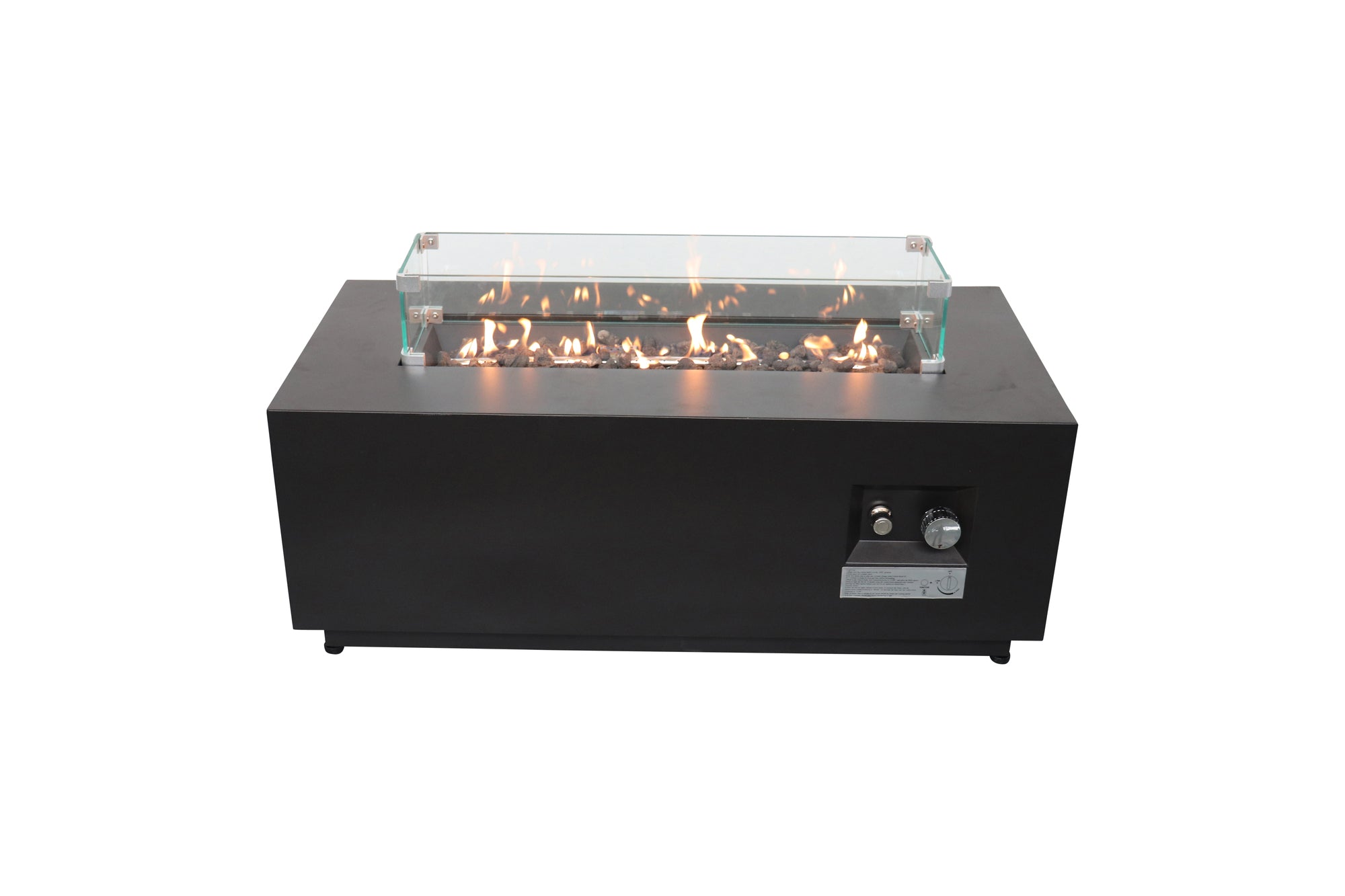 16" H x 42" W Steel Outdoor Fire Pit Table with Lid