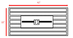 43" Smoked Glass Metal Rectangle Fire Pit