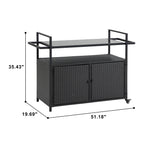 Outdoor Wicker Bar Cart - Stylish Serving Solution
