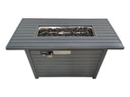 25'' H x 42'' W Steel Propane Outdoor Fire Pit Table with Lid (Grey)