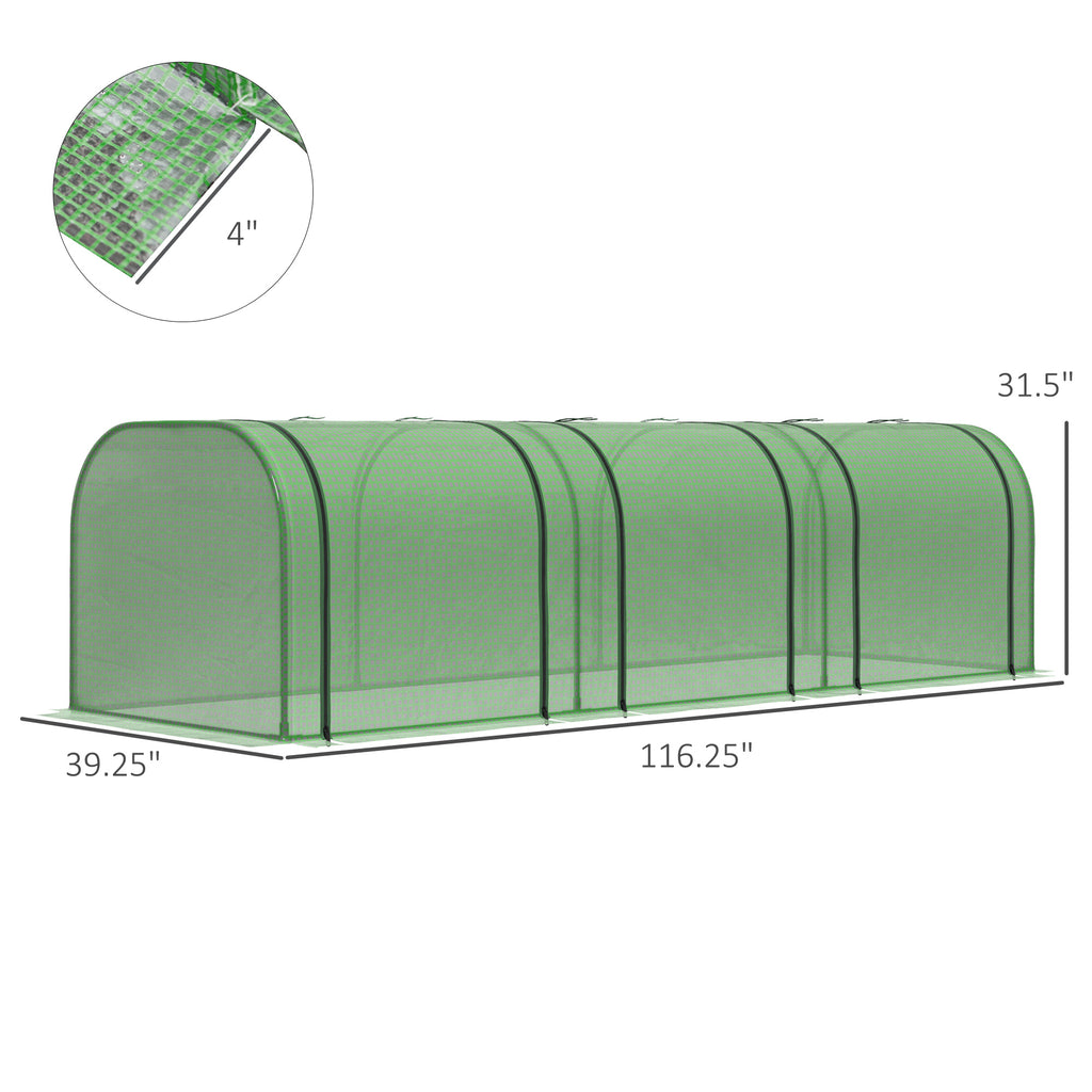 10' x 3' Mini Greenhouse, Portable Tunnel