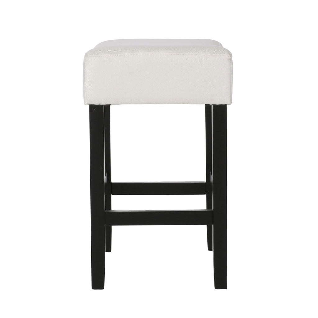 Set of 2, 26.75" Backless Fabric Counter Height Barstool