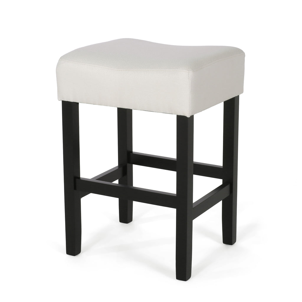 Set of 2, 26.75" Backless Fabric Counter Height Barstool