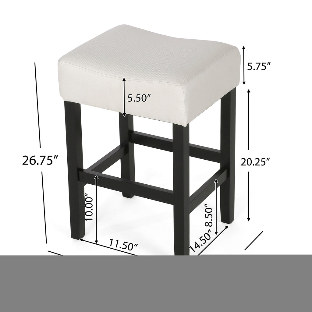 Set of 2, 26.75" Backless Fabric Counter Height Barstool