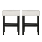 Set of 2, 26.75" Backless Fabric Counter Height Barstool