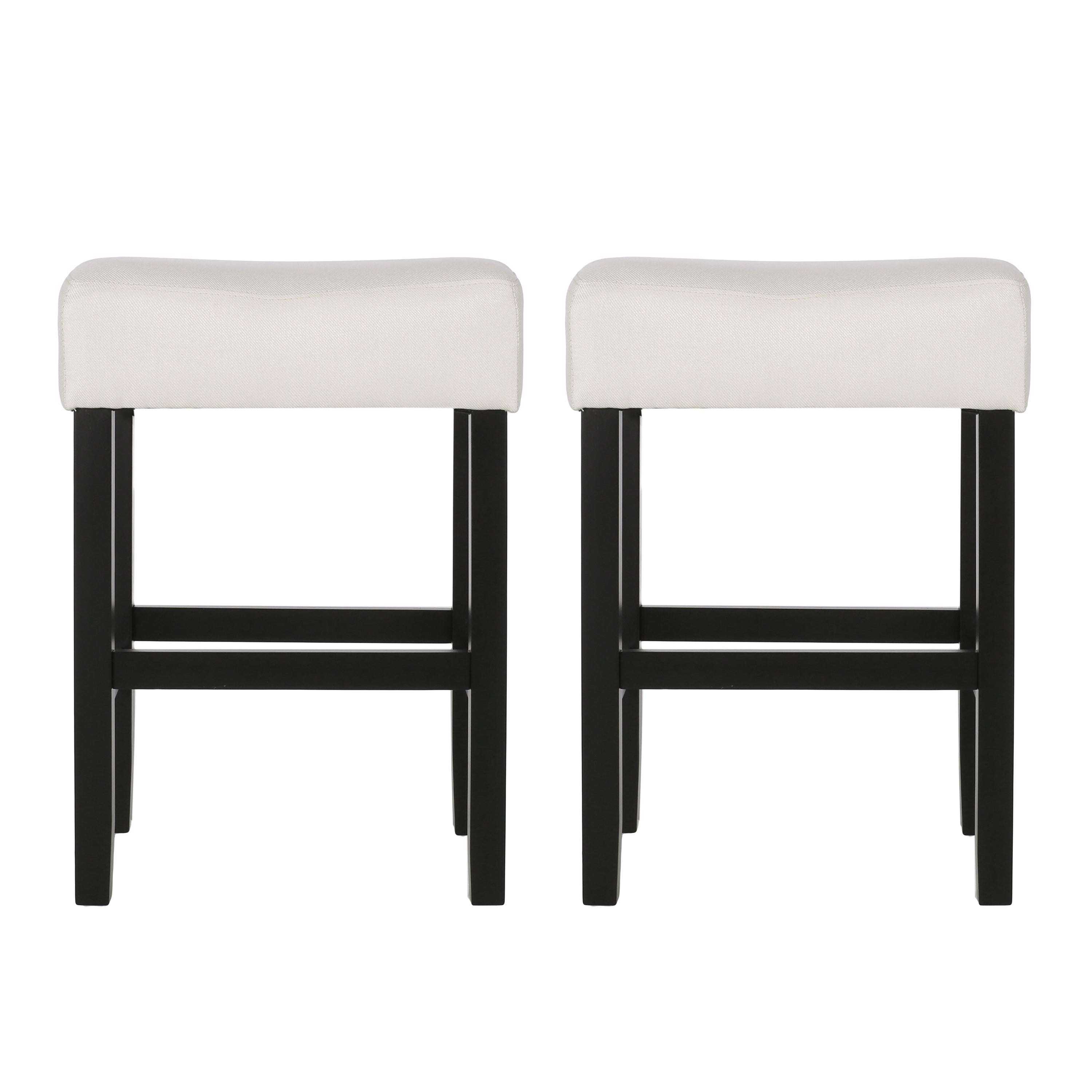 Set of 2, 26.75" Backless Fabric Counter Height Barstool