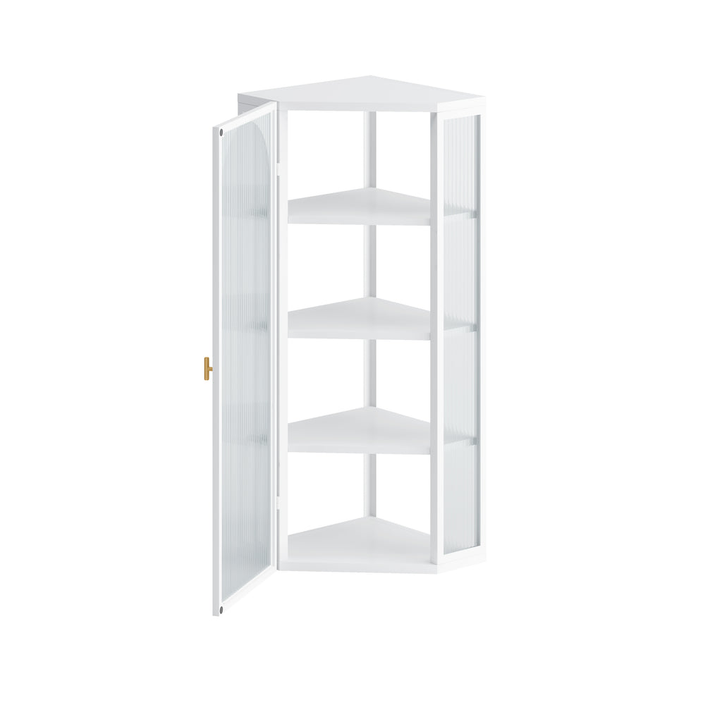 Glass Door Wall Mounted Corner Cabinet