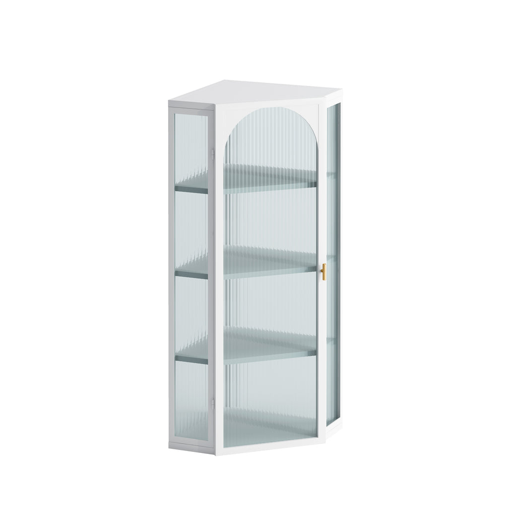 Glass Door Wall Mounted Corner Cabinet