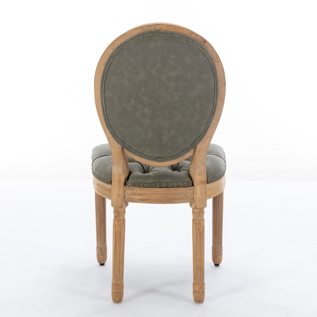 French Style Solid Wood Frame Antique Painting Dining Chair Set