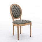 French Style Solid Wood Frame Antique Painting Dining Chair Set