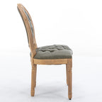 French Style Solid Wood Frame Antique Painting Dining Chair Set
