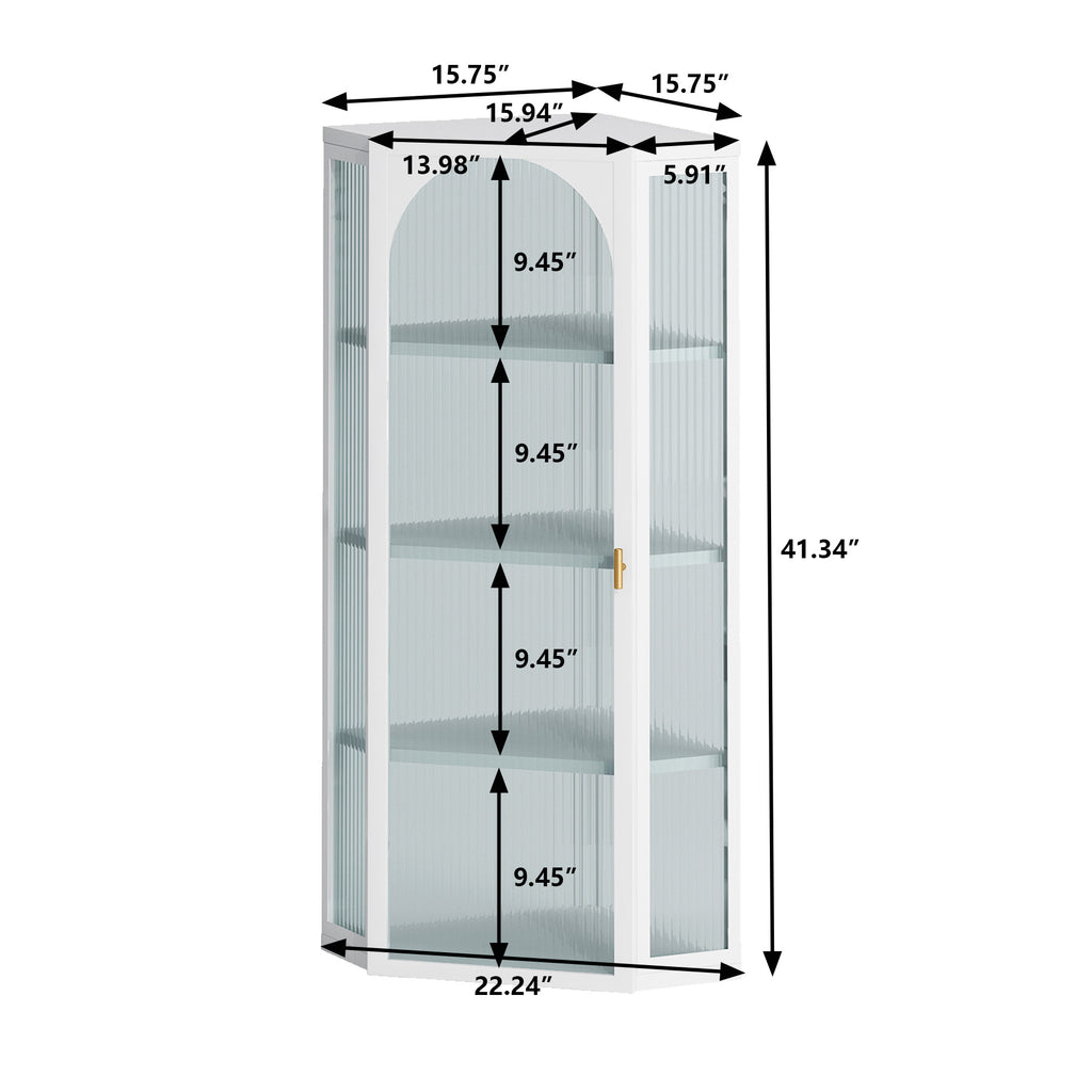 Glass Door Wall Mounted Corner Cabinet