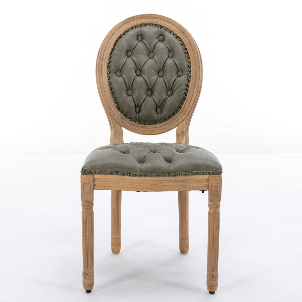 French Style Solid Wood Frame Antique Painting Dining Chair Set