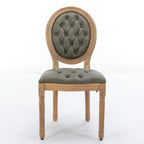 French Style Solid Wood Frame Antique Painting Dining Chair Set