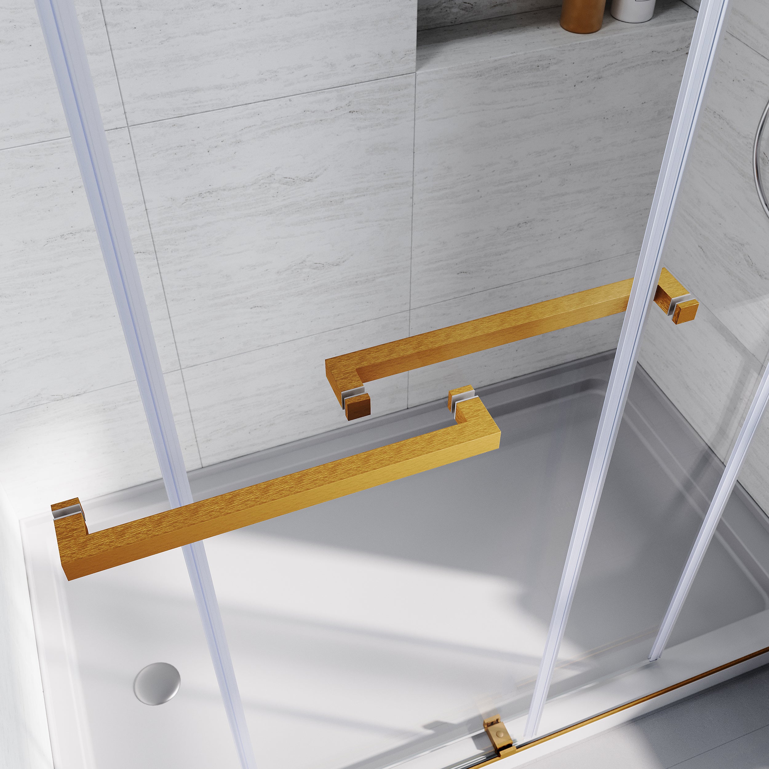 Brushed Frameless Bypass Bathtub Door