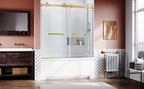 Brushed Frameless Bypass Bathtub Door