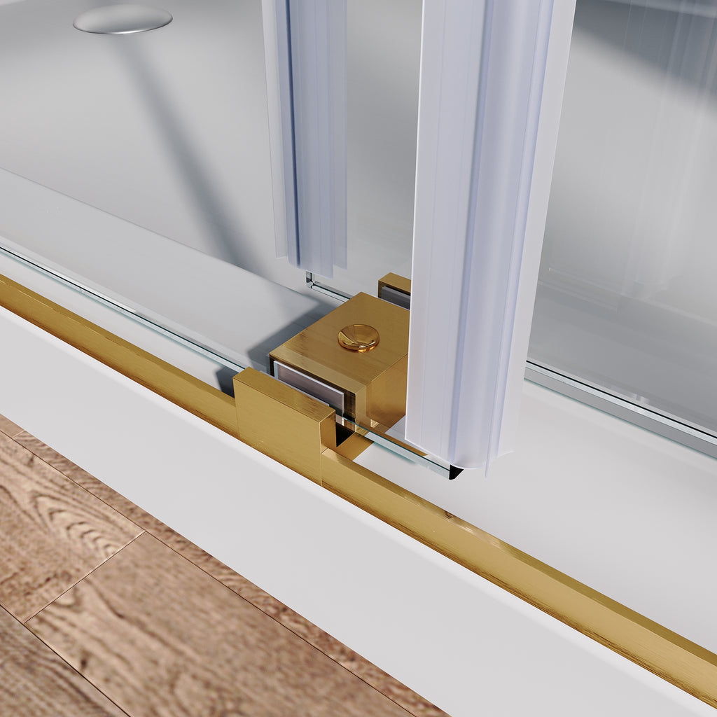 Brushed Frameless Bypass Bathtub Door