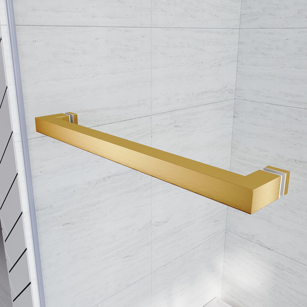 Brushed Frameless Bypass Bathtub Door