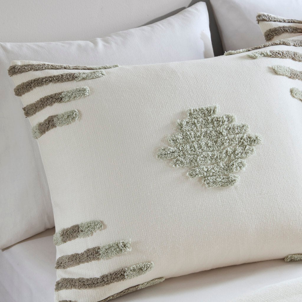 Full/Queen 3 Piece Cotton Blend Chenille Comforter Set