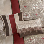 Queen 7 Piece Jacquard Comforter Set with Throw Pillows