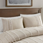 King 3 Piece Cotton Yarn Dyed Duvet Cover Set