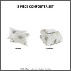 Full/Queen 3 Piece Cotton Blend Chenille Comforter Set