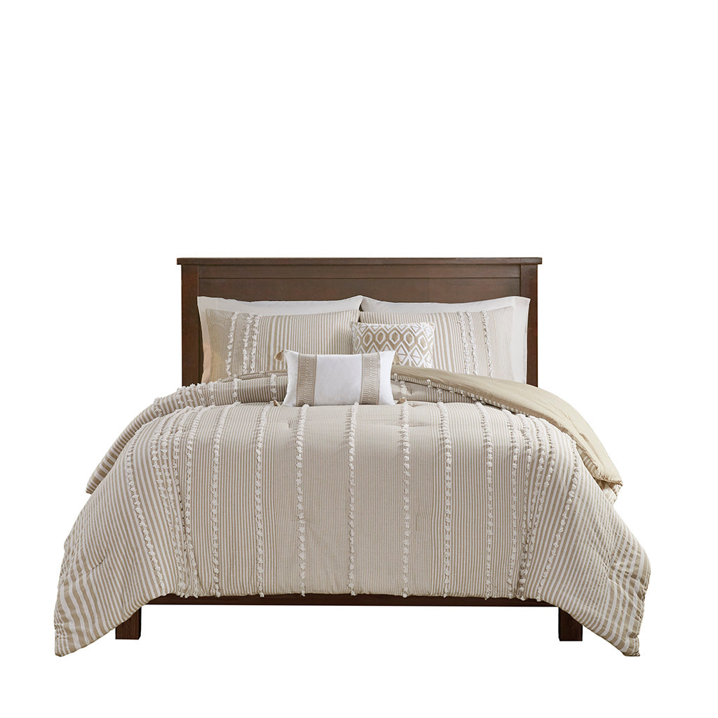 King 3 Piece Cotton Yarn Dyed Comforter Set