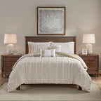 King 3 Piece Cotton Yarn Dyed Duvet Cover Set