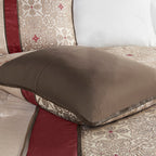 Queen 7 Piece Jacquard Comforter Set with Throw Pillows