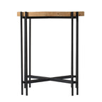 21.5" x 24" Round Side Table With Wood Top