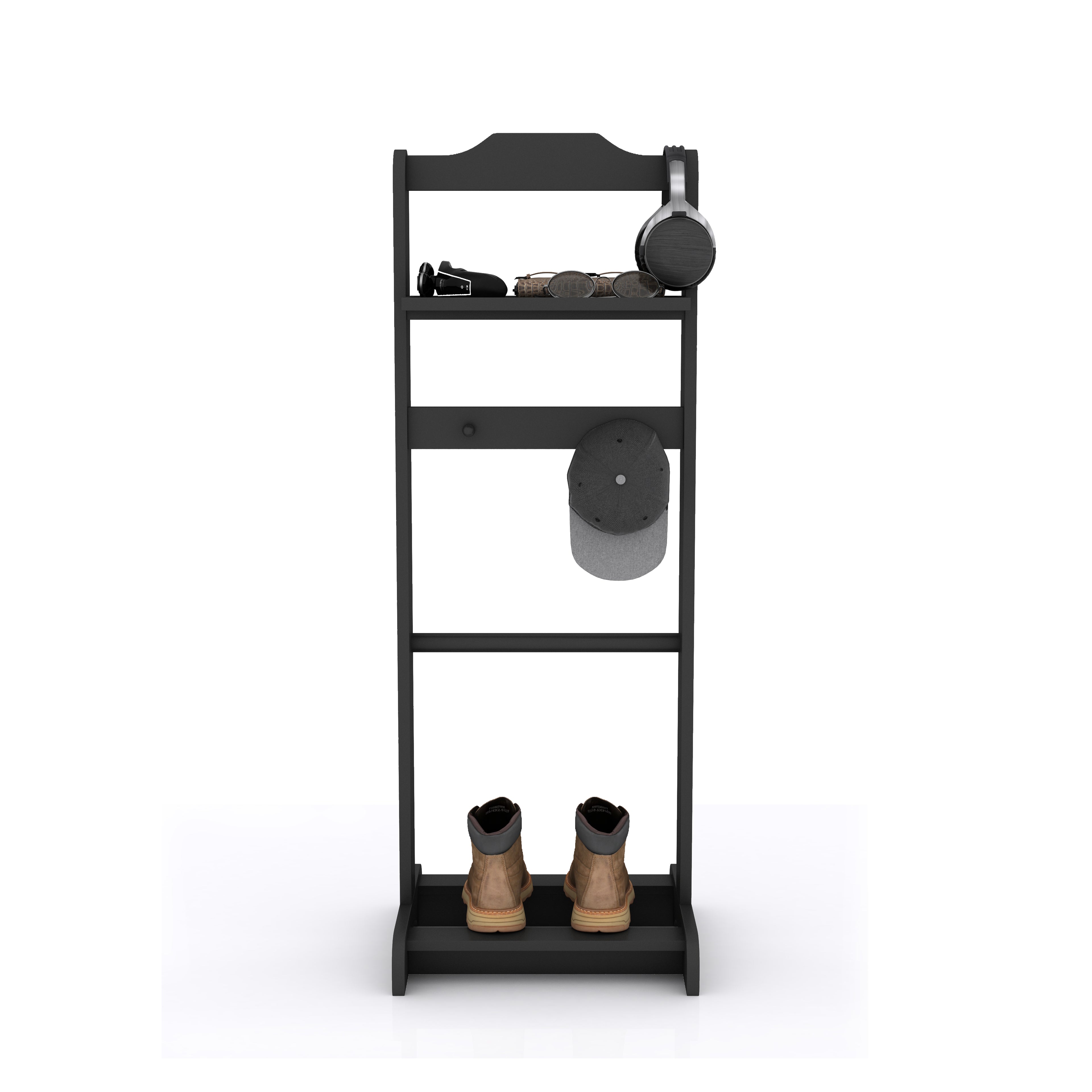 Accent Portable Garment Rack, Clothes Valet Stand with Storage Organizer