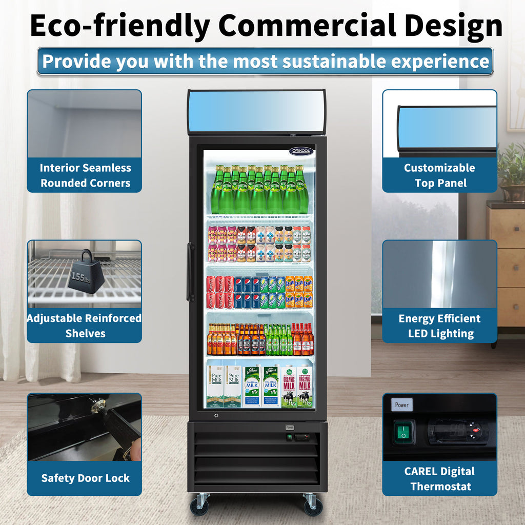 ORIKOOL Glass Door Merchandiser Refrigerator