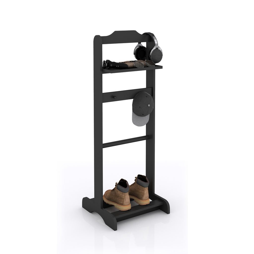 Accent Portable Garment Rack, Clothes Valet Stand with Storage Organizer