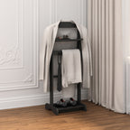 Accent Portable Garment Rack, Clothes Valet Stand with Storage Organizer