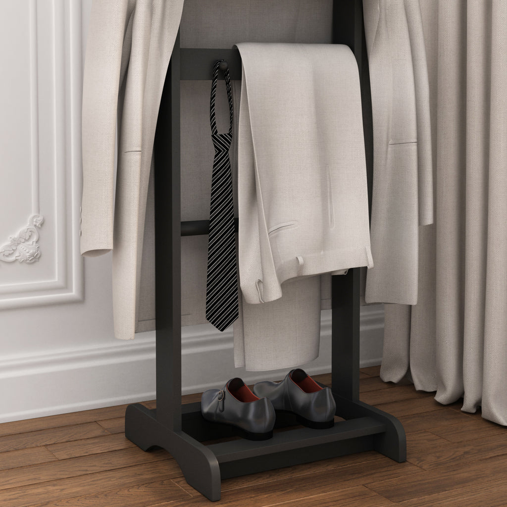 Accent Portable Garment Rack, Clothes Valet Stand with Storage Organizer