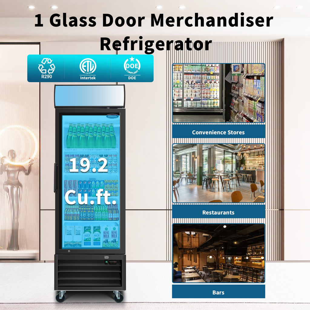 ORIKOOL Glass Door Merchandiser Refrigerator