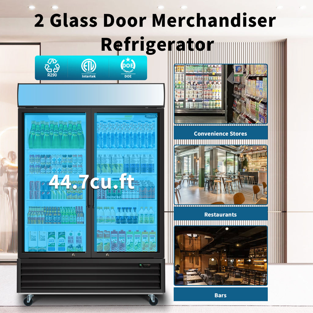 Orikool Glass Door Merchandiser Refrigerator 44.7 Cu.ft